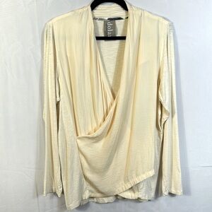 Dolan By Anthropologie Cream Colored Wrap Size Large Long Sleeve Top Like New
